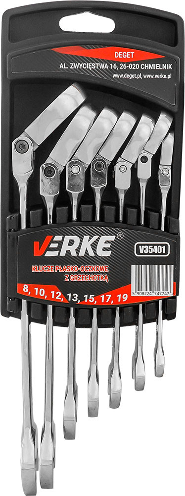 Ключі з тріскачкою на шарнірі 8-19 mm 12ел. Silver SK-012-03