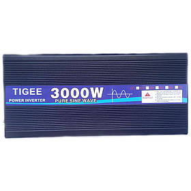 Інвертор Tigee Power 3000W 022 c 12 V на 220 V чиста синусоїда (розетка, екран) Black | Інвертор 3000 W 12V-220V