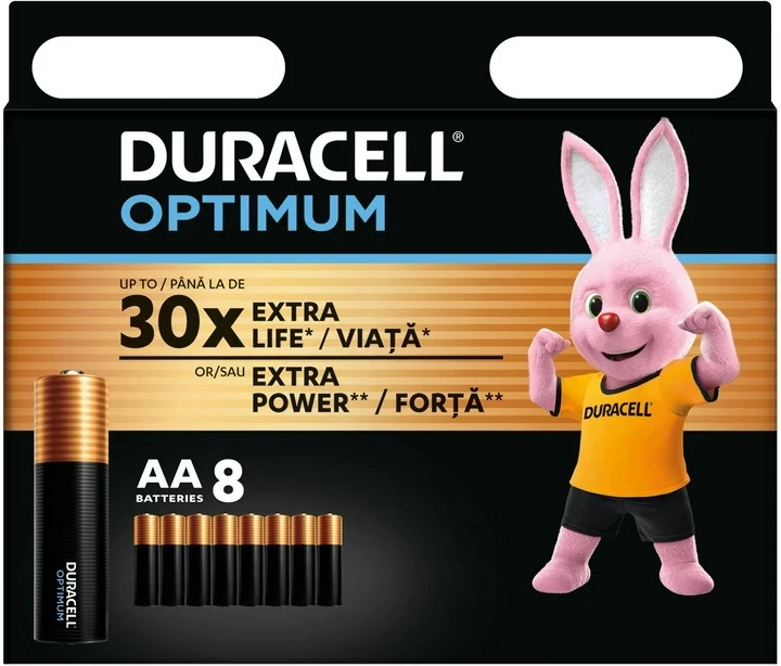 Лужні батарейки Duracell Optimum AA 1.5В LR6 8 шт