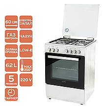 Плита газова з електродуховкою Ventolux GE 6060 CS 6MT (X) неіржавка сталь 60 см