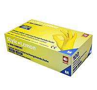 Нитриловые перчатки XS. Style Lemon (Желтые) 100 шт\уп