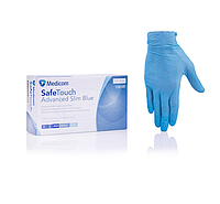 Рукавички нітрилові Medicom р.S. Safe Touch Advanced Slim Blue. 100 шт\уп. Текстуровані