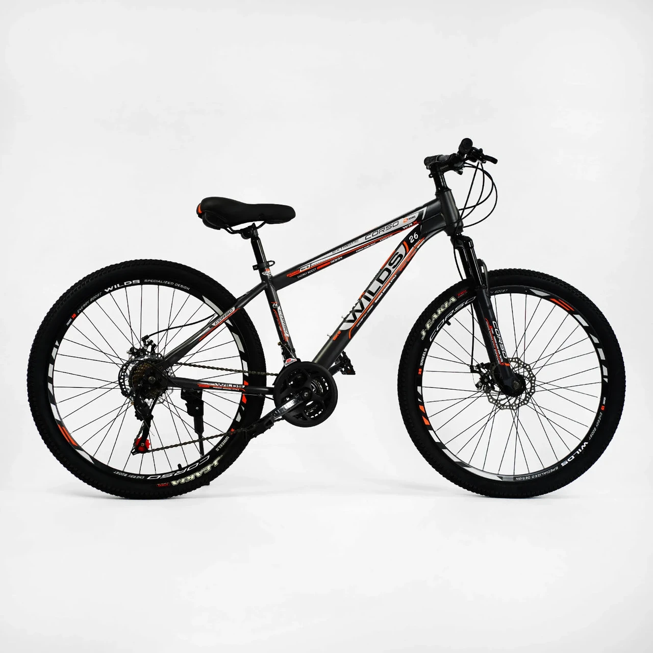 Велосипед Спортивний Corso «WILDS» 26" дюймів WD-26403 (1) рама сталева 15', перемикачі Saiguan, 21