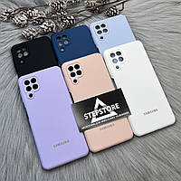 Чохол Silicone Case для Samsung A22 4G / M22 / M32 мікрофіброю протиударний силіконовий Люкс