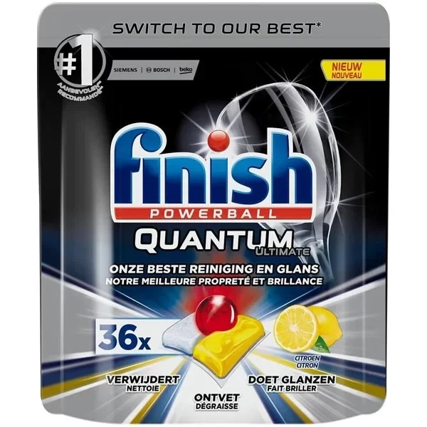 Засіб Finish Quantum Чорний 36 капсул для посудомийних машин