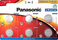 Батарейки Panasonic літієві CR2032 блістер, 6 шт