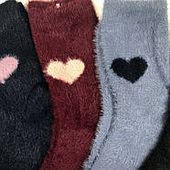 Жіночі ангорові шкарпетки з сердечком GNG 35-38, фото 2
