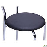 Обідній стілець Маркос АМФ хром ніжки кругле сидінн чорного кольору для кухні кафе, фото 3