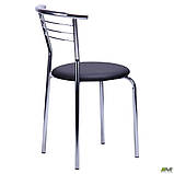 Обідній стілець Маркос АМФ хром ніжки кругле сидінн чорного кольору для кухні кафе, фото 6