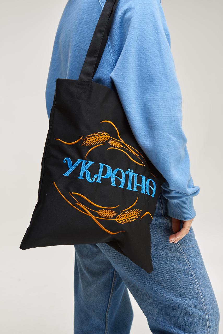 Еко сумка MEREZHKA "Україна" чорна