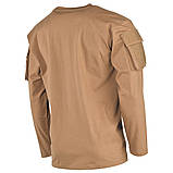 Футболка бавовняна з довгим рукавом і кишенями MFH Longsleeve Coyote 00123R, фото 4
