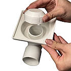 Душовий трап горизонтальний D50, 100*100мм решітка нерж. сталь, гідрозатвор, фото 5