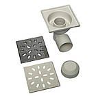 Душовий трап горизонтальний D50, 100*100мм решітка нерж. сталь, гідрозатвор, фото 6