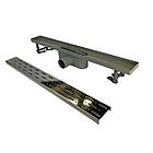 Трап для душа без фланця, решітка "Дощ" 80 см, Душовий водовідвідний лоток з пластиковим корпусом, фото 4