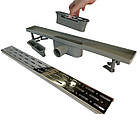 Трап для душа без фланця, решітка "Дощ" 80 см, Душовий водовідвідний лоток з пластиковим корпусом, фото 5