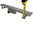 Трап для душа без фланця, решітка "Дощ" 80 см, Душовий водовідвідний лоток з пластиковим корпусом, фото 7