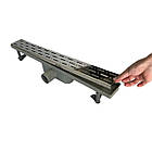 Трап для душа без фланця, решітка "Дощ" 80 см, Душовий водовідвідний лоток з пластиковим корпусом, фото 8