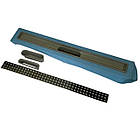 Лінійний трап Mertinoks з горизонтальним фланцем, решітка "Квадрат" 80 см, Душовий канал з візерунком квадрат, фото 2