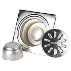 Трап з нержавіючої сталі 15*15см, горизонтальний, D50, фото 5