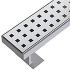 Лінійний трап Mertinoks з горизонтальним фланцем, решітка "Квадрат" 80 см, Душовий канал з візерунком квадрат, фото 10