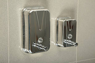 Дозатор диспенсер для рідкого мила настінний з нержавіючої сталі побутовий зручний 1літр