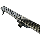 Душовий канал без фланця 80 см решітка "Дощ", Каналізаційний трап з подвійним гідрозатвором, фото 2