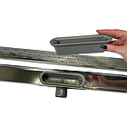 Душовий канал без фланця 80 см решітка "Дощ", Каналізаційний трап з подвійним гідрозатвором, фото 4