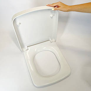 Кришка для унітазу дюропластова Jota 0413, Прямокутне сидіння для унітазу з антибактеріальним покриттям