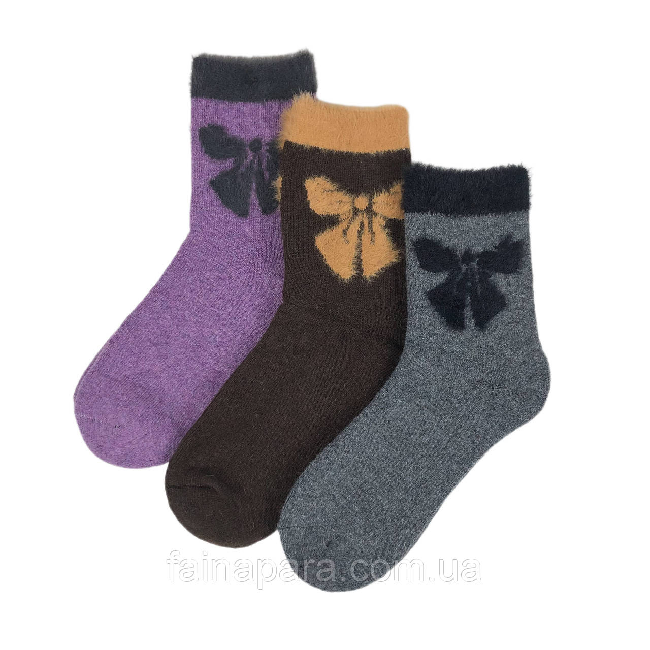 Жіночі ангорові махрові шкарпетки (бант)