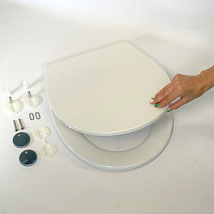 Сидіння для унітазу з дюропласта з кришкою з мікроліфтом Star 0422, Туалетне сидіння овальної форми