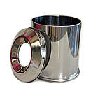 Відро побутове кругле негорюче з обідком з нержавіючої сталі на 8 літрів, фото 3