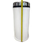 Кругле відро для сміття з рухомою кришкою з нержавіючої сталі 27 літрів білого кольору, фото 3