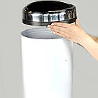 Кругле відро для сміття з рухомою кришкою з нержавіючої сталі 27 літрів білого кольору, фото 7