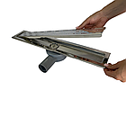 Душовий канал з решіткою і корпусом з нержавіючої сталі, решітка "Дощ" 60см, поворотний сифон на 360°, фото 5