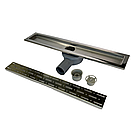 Душовий канал з решіткою і корпусом з нержавіючої сталі, решітка "Дощ" 60см, поворотний сифон на 360°, фото 2