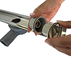 Душовий канал з решіткою і корпусом з нержавіючої сталі, решітка "Дощ" 60см, поворотний сифон на 360°, фото 7