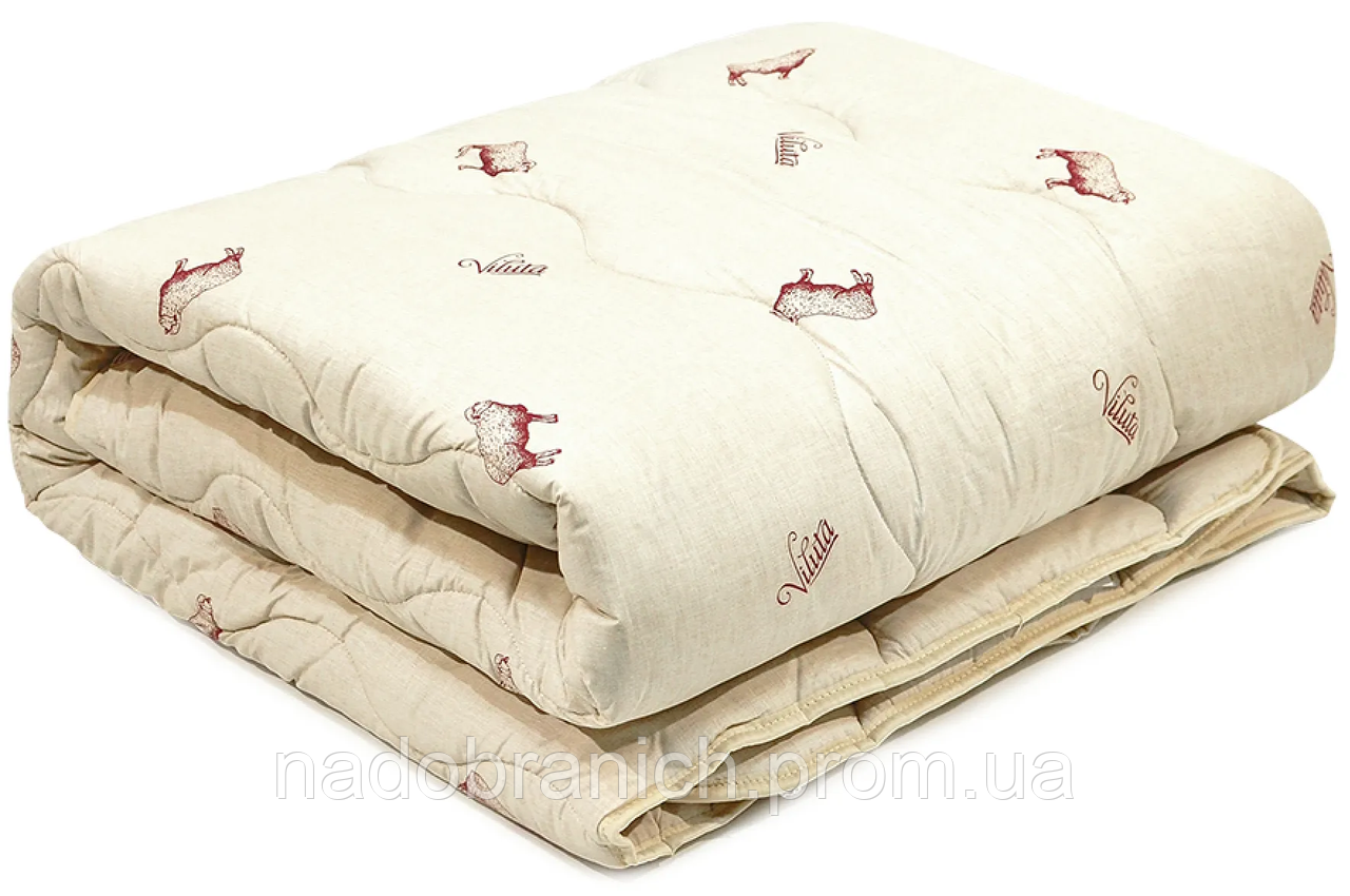 Тепла вовняна стьобана ковдра Viluta Wool Premium 140х205 Полуторний