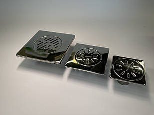 Трап з нержавіючої сталі SLIM 10*10см, вертикальний, D50