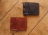 Затискач гаманець чоловічий коричневий під банкноти банківські картки WASHINGTON шкіряний, фото 8
