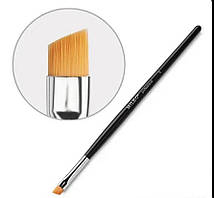 Кисть для брів Mileo 3 скошена (помаранчевий ворс/чорна ручка)