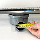 Душовий трап для душу з горизонтальним виходом, поворотним сифоном з решіткою "квадрат" 60 см, фото 4