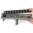 Душовий трап для душу з горизонтальним виходом, поворотним сифоном з решіткою "квадрат" 60 см, фото 7