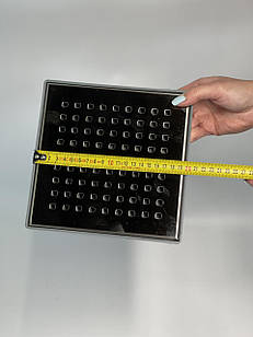 Трап з решіткою "квадрат" з нержавіючою сіткою горизонтальний вихід D50, 20х20 см