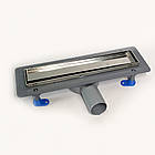 Зливний трап для душу з поворотним сифоном 360, решітка "ПІД ПЛИТКУ" 33 см, Каналізаційний зливний канал, фото 8