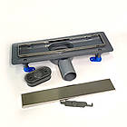 Зливний трап для душу з поворотним сифоном 360, решітка "ПІД ПЛИТКУ" 33 см, Каналізаційний зливний канал, фото 9