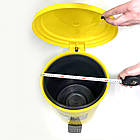 Відро для сміття побутове з педаллю на 30л пластик (Жовтий), фото 5