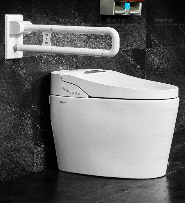 Поручень для ванной опорная стойка откидная из нержавейки в оболочке из АВС пластике Ø 32, размер 60*20*13см - фото 10 - id-p1761038877