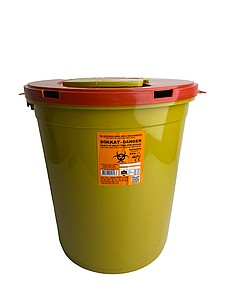 Контейнер для збору медичних відходів 25л, Контейнер для медвідходів пластиковий, ємність 25л