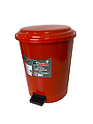 Відро для сміття побутове з педаллю на 12л пластик (Червоне), фото 3
