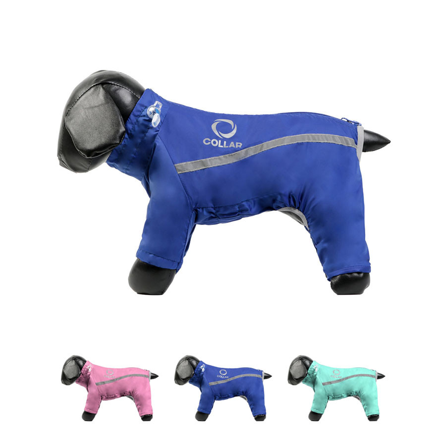 Дощовик COLLAR для собак, S 33 (французький бульдог, мопс), синій (Акція)